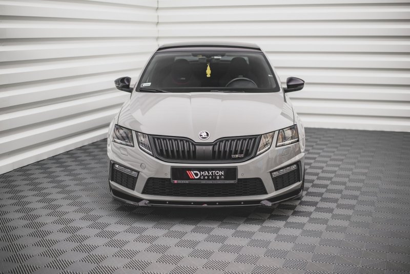 Maxton Front Ansatz V.2 für Skoda Octavia RS Mk3 Facelift schwarz Hochglanz SK-OC-3F-RS-FD2-G