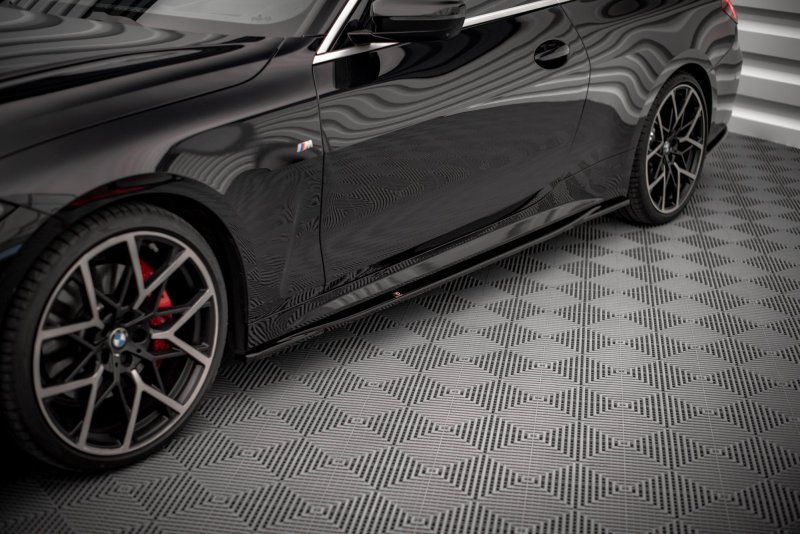 Maxton Seitenschweller Ansatz für V.3 für BMW 4er M-Paket G22 schwarz Hochglanz BM-4-G22-MPACK-SD3-G