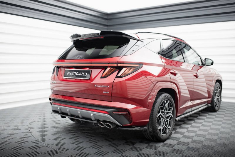 Maxton Spoiler CAP Abrisskante 3D Hyundai Tucson N-Line Mk4 schwarz Hochglanz HY-TU-4-NLINE-CAP3D1-G