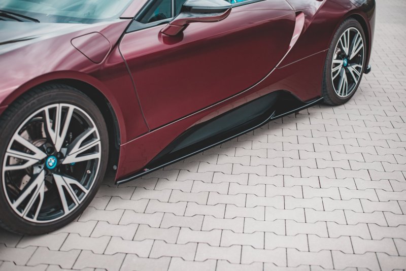 Maxton Seitenschweller Ansatz für BMW i8 schwarz Hochglanz BM-I8-1-SD1-G