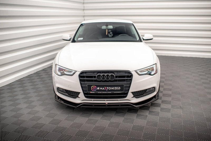 Maxton Front Ansatz V.2 für Audi A5 Coupe 8T Facelift schwarz Hochglanz AU-A5-1F-FD2G+FD2R-G