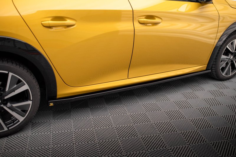 Maxton Seitenschweller Ansatz für Peugeot 208 GT Mk2 schwarz Hochglanz PE-208-2-GT-SD1-G