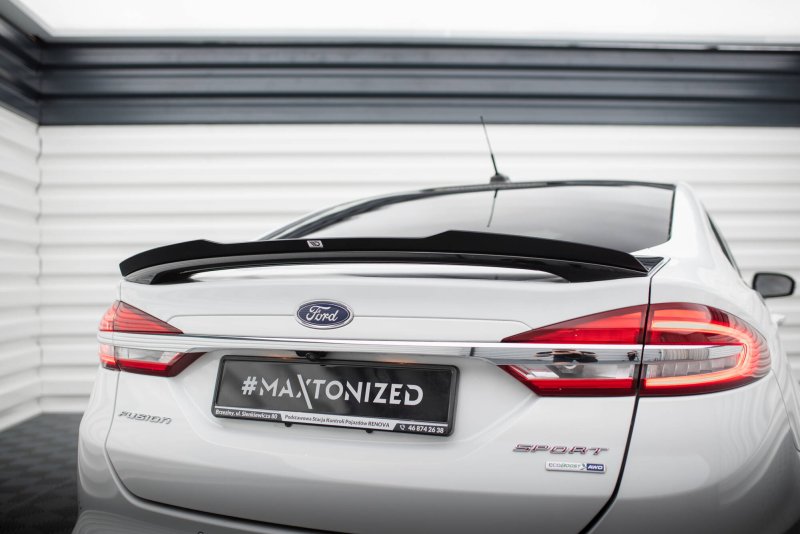 Maxton Spoiler CAP Abrisskante Ford Mondeo Sport Mk5 Facelift / Fusion Sport Mk2 Facelift schwarz Hochglanz FO-MO-5F-SPORT-CAP1-G