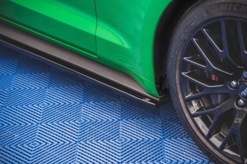Maxton Seitenschweller Ansatz + Flaps  Ford Mustang GT Mk6 Facelift FO-MU-6F-GT-SD1G+S