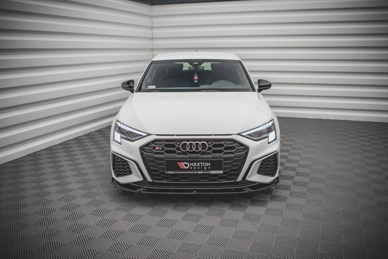 Maxton Front Ansatz V.3 für Audi S3 / A3 S-Line 8Y schwarz Hochglanz AU-A3-8Y-SLINE-FD3-G