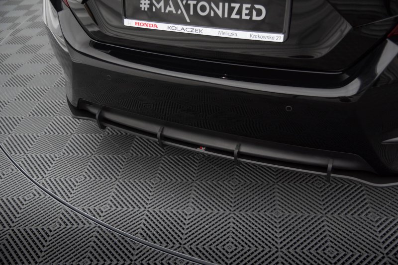Maxton Street Pro Heck Ansatz Flaps Diffusor + Flaps Honda Civic Mk10 schwarz Hochglanz HOCI10CNC-RS1B+RSF1-G