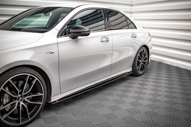 Maxton Seitenschweller Ansatz für V.2 für  Mercedes A35 AMG / AMG-Line W177  schwarz Hochglanz ME-A-177-AMGLINE-SD1-G