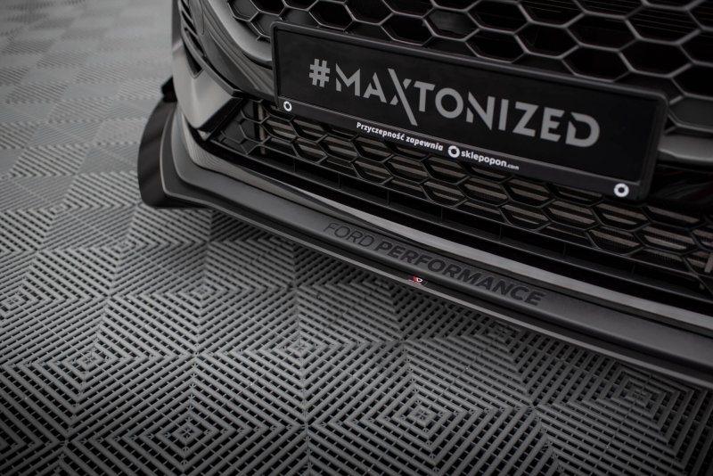 Maxton Street Pro Front Ansatz + Flaps Ford Fiesta ST Mk8 Facelift schwarz Hochglanz FOFI8FSTCNC-FD1B+FSF1-G