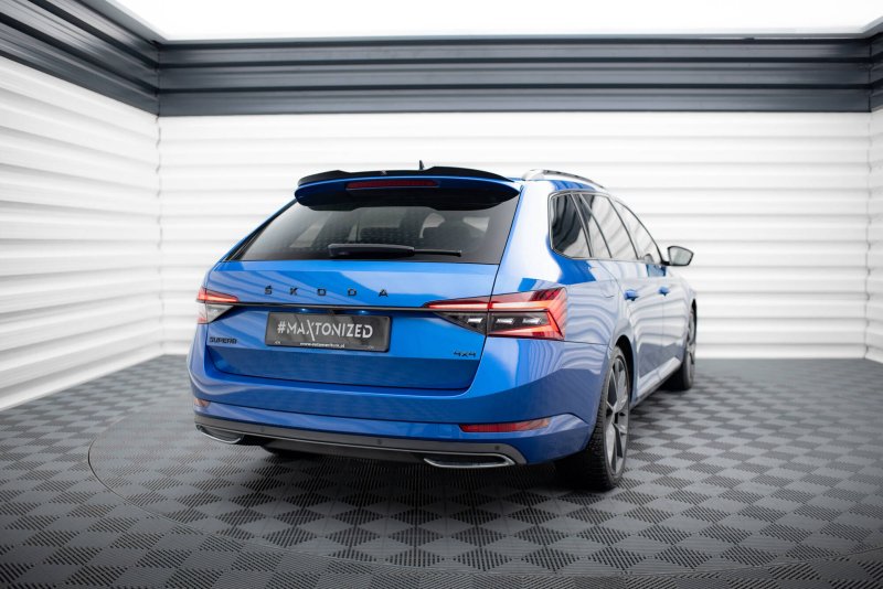 Maxton Spoiler CAP Abrisskante Skoda Superb Sportline Combi Mk3 / Mk3 Facelift schwarz Hochglanz SK-SU-3F-SL-K-CAP1-G
