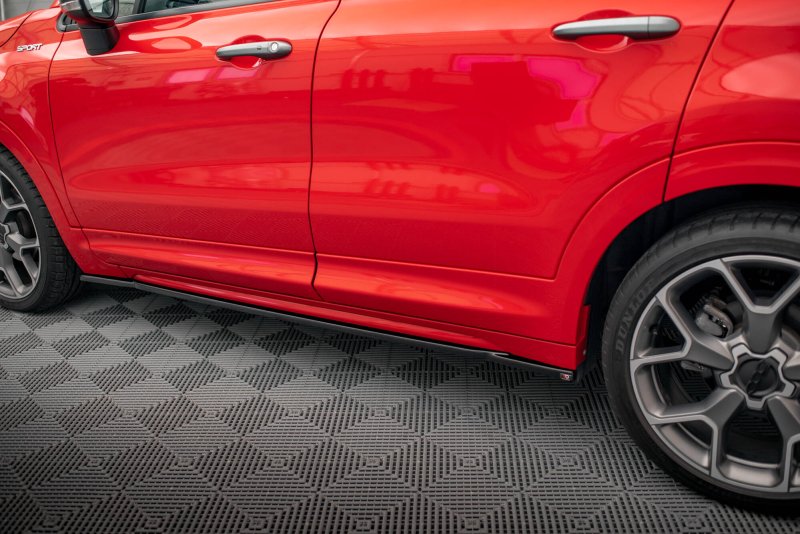 Maxton Seitenschweller Ansatz Fiat 500X Sport Mk1 Facelift schwarz Hochglanz FI-500X-1-SD1-G