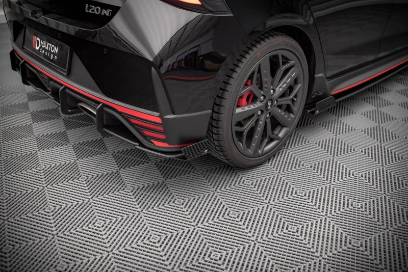 Maxton Street Pro Heck Ansatz Flaps Diffusor +Flaps für Hyundai I20 N Mk3 schwarz Hochglanz HYI203NCNC-RSD1B+RSF1-G