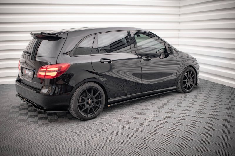 Maxton Seitenschweller Ansatz für Mercedes-Benz B W246 Facelift schwarz Hochglanz ME-B-246F-SD1-G