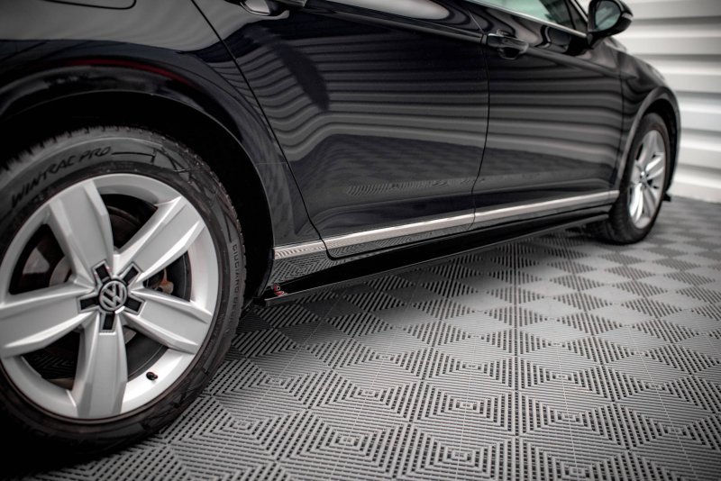 Maxton Seitenschweller Ansatz für Volkswagen Passat B8 Facelift schwarz Hochglanz VW-PA-B8F-SD1-G