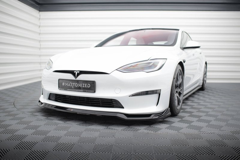 Maxton Front Ansatz V.2 Tesla Model S Plaid Mk1 Facelift schwarz Hochglanz TE-MODELS-1F2-PL-FD2-G