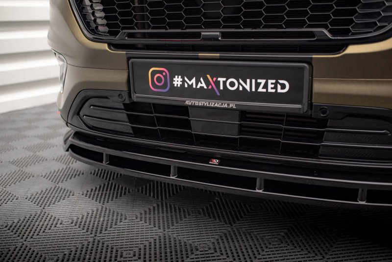 Maxton Front Ansatz für Ford Tourneo Custom Mk1 Facelift schwarz Hochglanz FO-TOC-1F-FD1G+FD1R-G