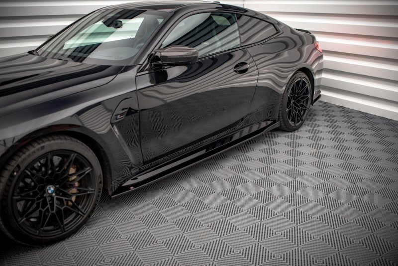 Maxton Seitenschweller Ansatz für V.1 für BMW M4 G82 schwarz Hochglanz BM-4-G82-M-SD1-G