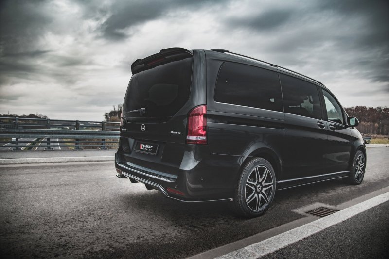 Maxton Diffusor Heck Ansatz für Mercedes-Benz V-Klasse AMG-Line W447 Facelift schwarz Hochglanz ME-V-447F-AMGLINE-RS1-G