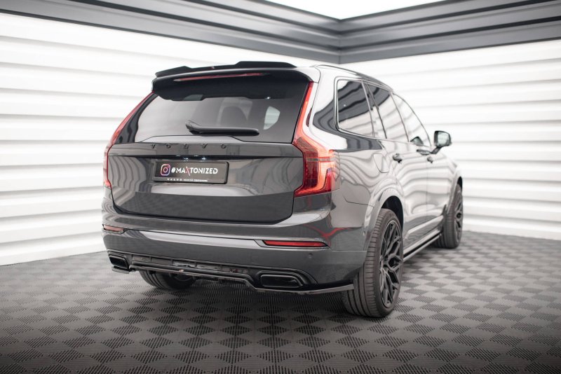 Maxton Mittlerer Diffusor Heck Ansatz DTM Look für Volvo XC90 R-Design Mk2 Facelift schwarz Hochglanz VO-XC90-2F-RDESIGN-RD1G+RD2-G