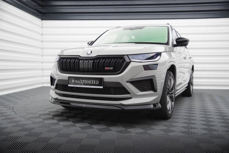 Maxton Front Ansatz V.2 Skoda Kodiaq RS Mk1 Facelift schwarz Hochglanz SK-KO-1F-RS-FD2-G