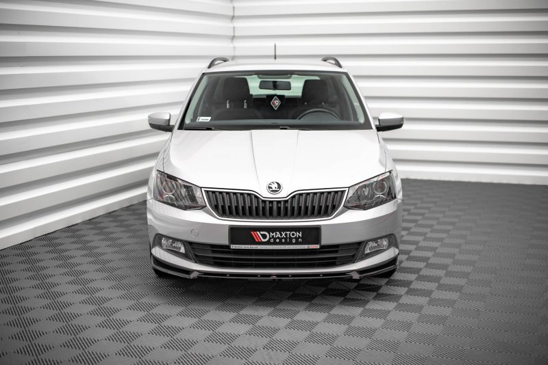 Maxton Front Ansatz V.1 für Skoda Fabia Mk3 schwarz Hochglanz SK-FA-3-FD1-G