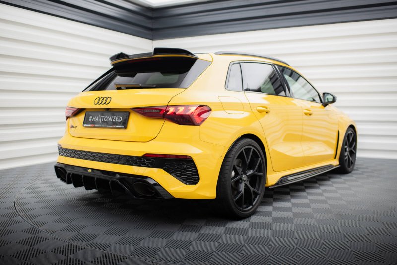 Maxton Spoiler CAP Abrisskante 3D Audi RS3 / S3 / A3 S-Line Sportback 8Y schwarz Hochglanz AU-A3-8Y-SLINE-CAP3D1-G