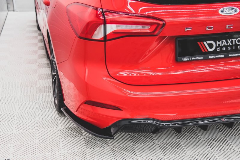 Maxton Heck Ansatz Flaps Diffusor V.3 für Ford Focus ST-Line Kombi Mk4 schwarz Hochglanz FO-FO-4-STLINE-ES-RSD3-G