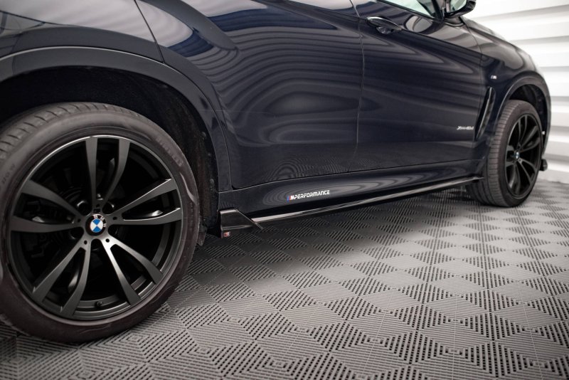 Maxton Seitenschweller Ansatz für V.2 für BMW X6 M-Paket F16 schwarz Hochglanz BM-X6-16-MPACK-SD2-G