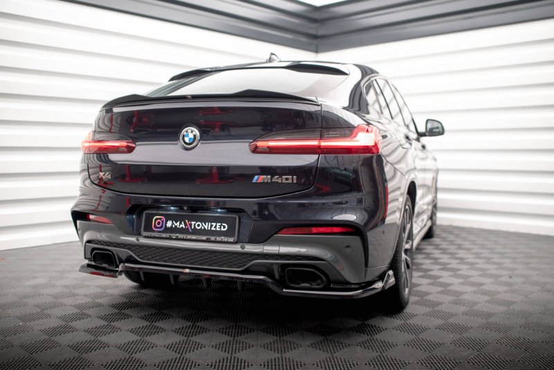 Maxton Mittlerer Diffusor Heck Ansatz DTM Look für V.2 BMW X4 M-Paket G02 schwarz Hochglanz BM-X4-02-MPACK-RD2G+RD3-G