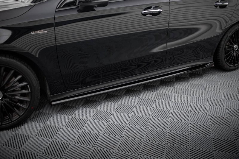 Maxton Seitenschweller Ansatz Mercedes-AMG A35 W177 Facelift schwarz Hochglanz ME-A-177F-35-SD1-G