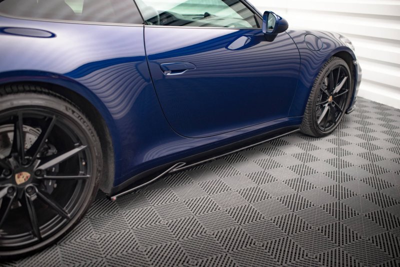 Maxton Seitenschweller Ansatz für V.1 für Porsche 911 Carrera Aero 992 schwarz Hochglanz PO-911-992-CA-AERO-SD1-G