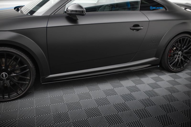 Maxton Seitenschweller Ansatz Audi TT S / TT S-Line 8S Facelift schwarz Hochglanz AU-TT-3F-S-SD1-G