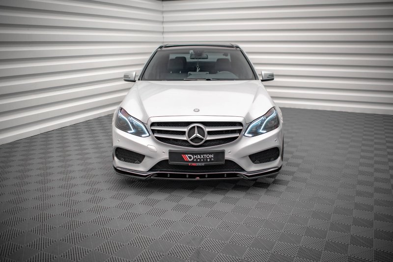 Maxton Front Ansatz V.2 für Mercedes-Benz E AMG-Line Limousine W212 Facelift schwarz Hochglanz ME-E-212F-AMGLINE-FD2-G