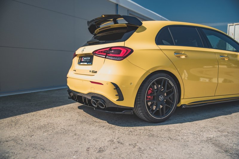 Maxton Heck Ansatz Flaps Diffusor für Mercedes-AMG A 45 S W177 schwarz Hochglanz ME-A-177-45-RSD1-G