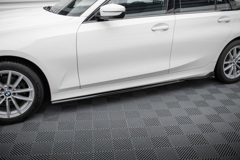 Maxton Seitenschweller Ansatz BMW 3er Limousine / Touring G20 / G21 Facelift schwarz Hochglanz BM-3-21F-SD1-G