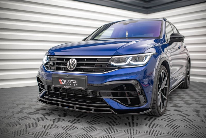 Maxton Front Ansatz V.1 für Volkswagen Tiguan R / R-Line Mk2 Facelift schwarz Hochglanz VW-TI-2F-R-FD1G+FD1R-G