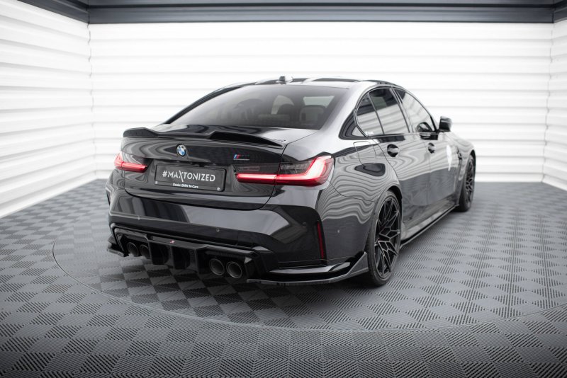 Maxton Heck Ansatz Flaps Diffusor V.6 CSL Look (heckansatz v.1) BMW M3 Limousine / Touring G80 / G81 schwarz Hochglanz BM-3-G80-M-RSD6-G