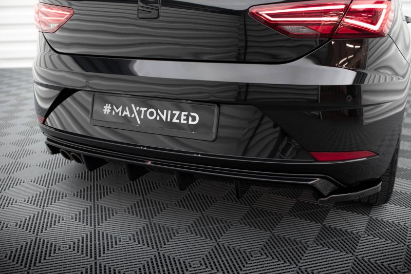 Maxton Diffusor Heck Ansatz Seat Leon Mk3 Facelift schwarz Hochglanz SE-LE-3F-RS1-G