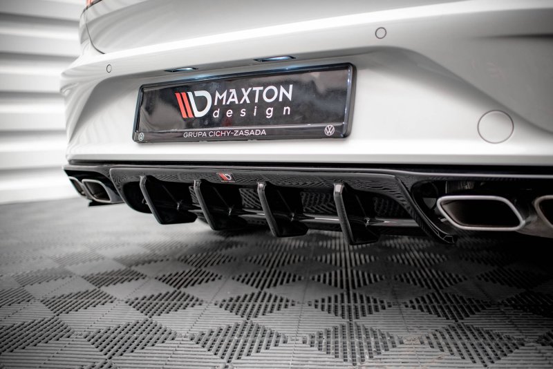 Maxton Diffusor Heck Ansatz für Volkswagen Arteon R schwarz Hochglanz VW-AR-1F-R-RS1-G