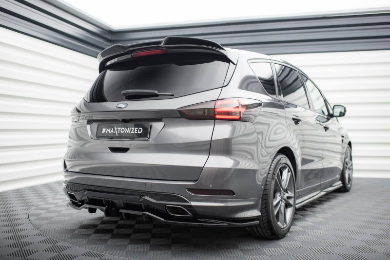 Maxton Spoiler CAP Abrisskante 3D Ford S-Max ST-Line Mk2 schwarz Hochglanz FO-SMAX-2-STLINE-CAP3D1-G