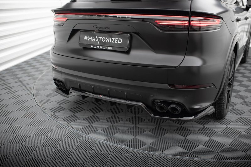 Maxton Mittlerer Cup Diffusor Heck Ansatz Porsche Cayenne Sport Design Mk3 schwarz Hochglanz PO-CAY-3-SPORT-RD1G+RD2-G