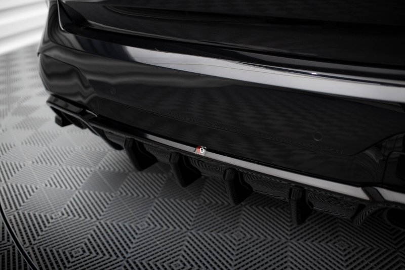 Maxton Diffusor Heck Ansatz BMW X3 M F97 / F97 Facelift schwarz Hochglanz BM-X3M-F97F-RS1GOO_OO+RS1R-G