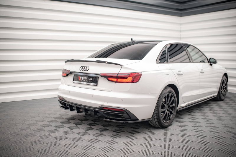 Maxton Heck Ansatz Flaps Diffusor für Audi A4 B9 Facelift schwarz Hochglanz AU-A4-B9F-RSD1-G