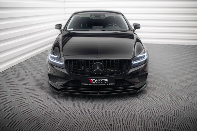 Maxton Front Ansatz Mercedes-Benz CLS C218 Facelift schwarz Hochglanz ME-CLS-218F-FD2G+FD2R-G