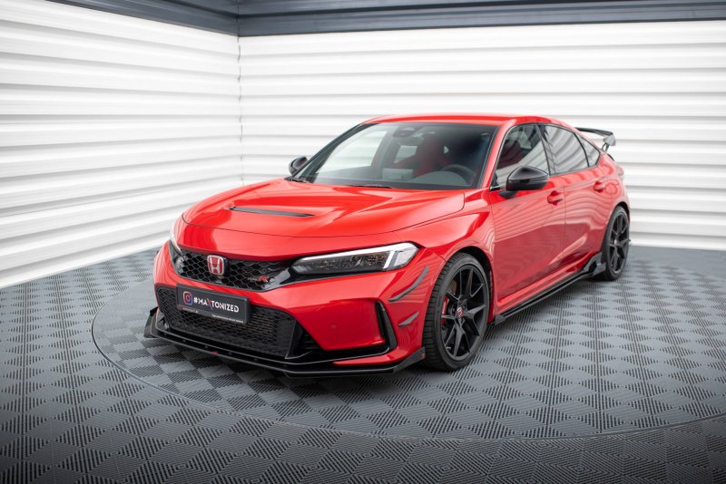 Maxton Street Pro Front Ansatz für +Flaps für + Flaps Honda Civic Type-R Mk 11 schwarz Hochglanz HOCI11TYPERCNC-FD1B+FSF1-G