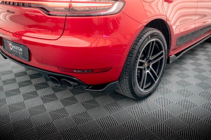 Maxton Heck Ansatz Flaps Diffusor für Porsche Macan Mk1 Facelift schwarz Hochglanz PO-MA-1F-RSD1-G