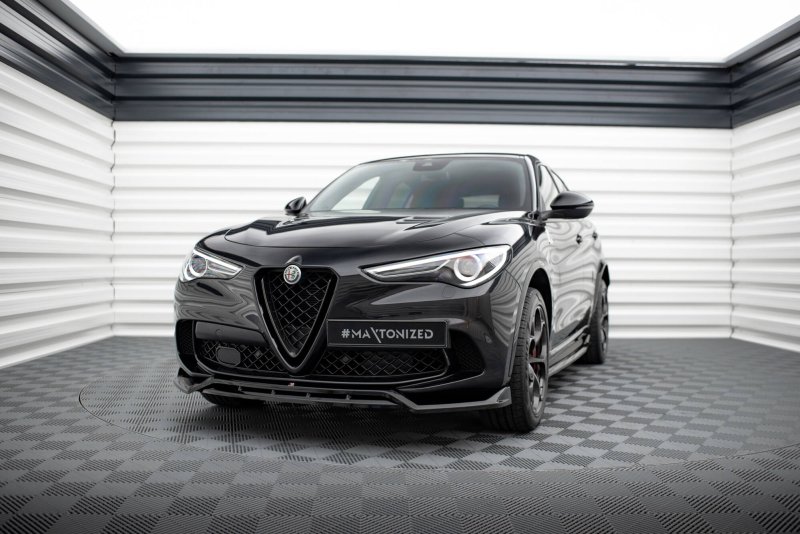 Maxton Front Ansatz Alfa Romeo Stelvio Quadrifoglio Mk1 schwarz Hochglanz AL-ST-1-QV-FD1G+FD1R-G