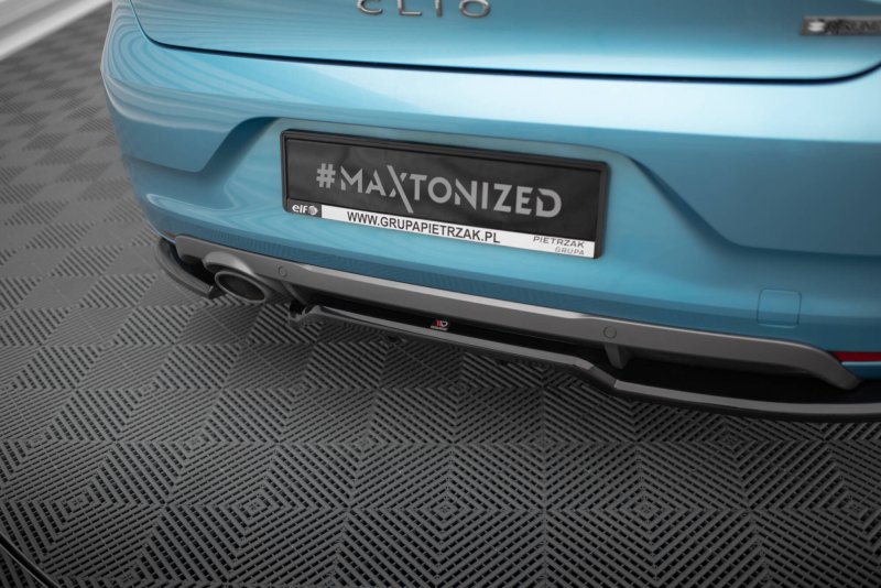 Maxton Mittlerer Cup Diffusor Heck Ansatz Renault Clio R.S. Line Mk5 schwarz Hochglanz RE-CL-5-RSLINE-RSD1G+RD1-G