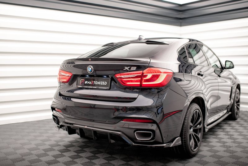 Maxton 3D Spoiler CAP V.2 für BMW X6 M-Paket F16 schwarz Hochglanz BM-X6-16-MPACK-CAP3-G