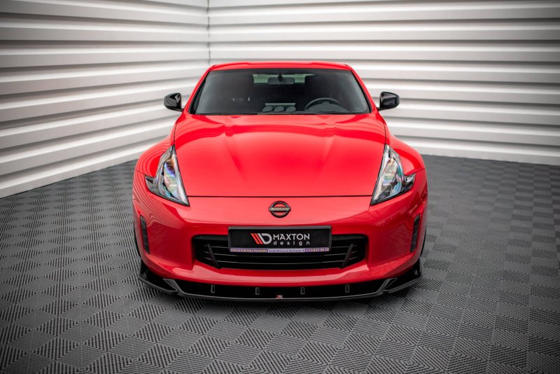 Maxton Front Ansatz V.2 für Nissan 370Z Facelift schwarz Hochglanz NI-370F-FD2-G
