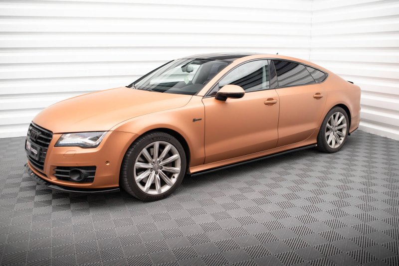 Maxton Seitenschweller Ansatz V.3 Audi A7 S-Line / S7 C7 schwarz Hochglanz AU-A7-C7-SD1-G